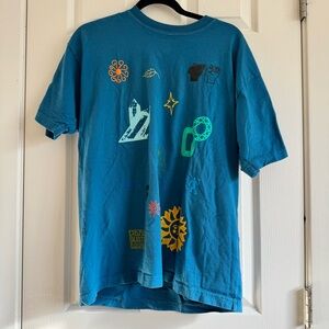 Men’s Teal Blue Graphic Tee shirt Size Medium